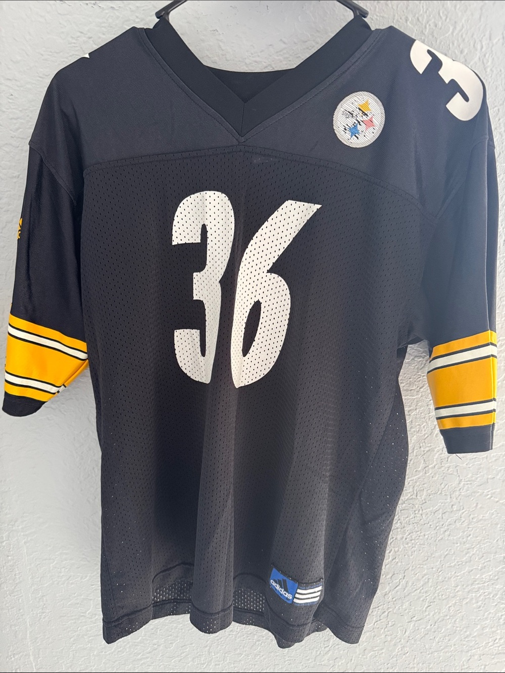 Pittsburgh Steelers #36 Black & Gold Adidas Football Jersey